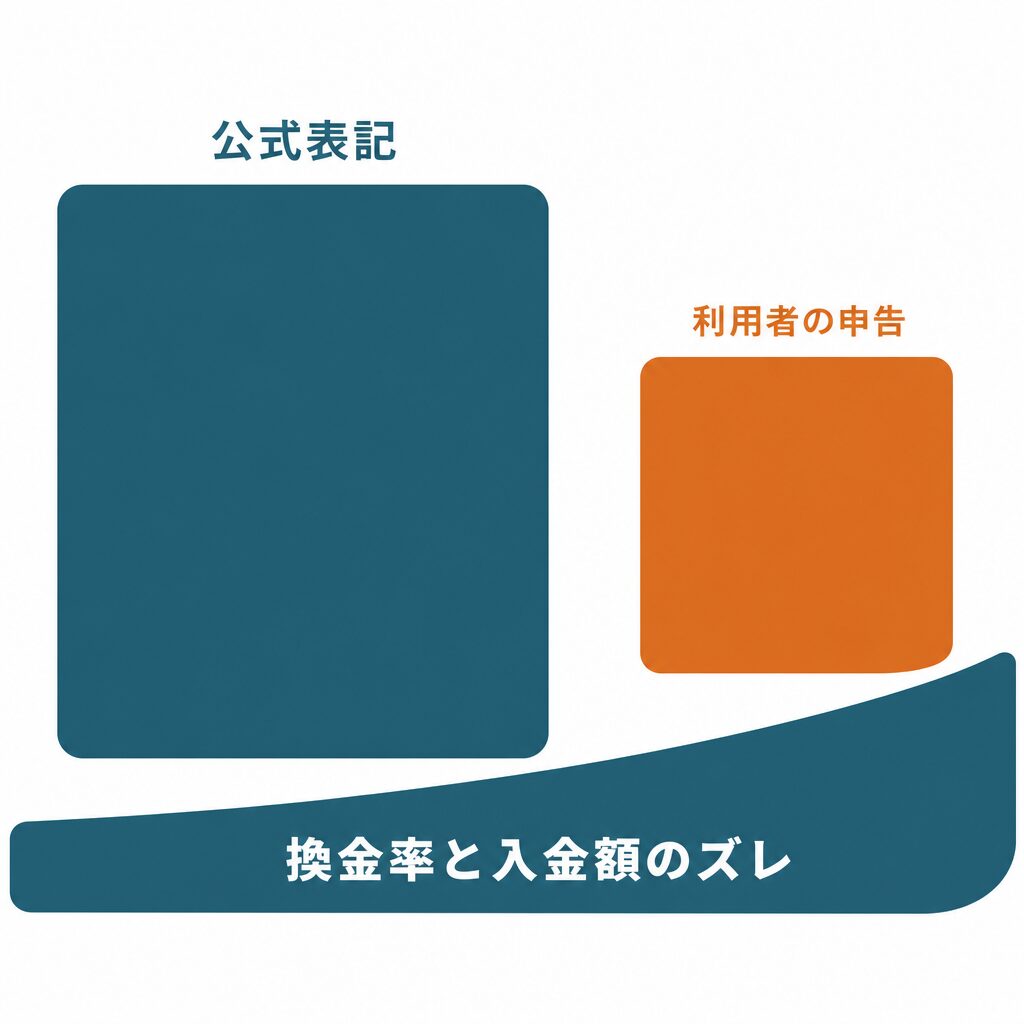 どんなときもクレジットの評判：換金率と入金額のズレ